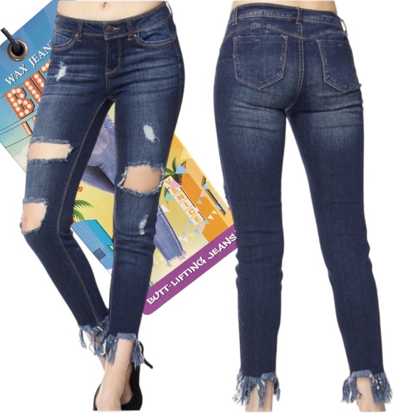 🔥BRAND NEW Butt I Love You push up ankle jeans. Extra distressed Multiple sizes - Picture 4 of 8